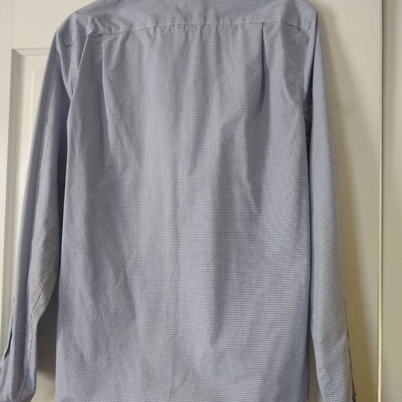 Tommy Hilfiger Slim Fit Blue Check Oxford Dress Shirt Size 15 1/2  34-35 - Picture 6 of 7